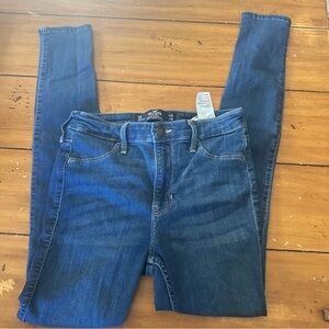 Hollister Women's Dark Blue Skinny Jean Legging, High Rise, 26/28, 3R